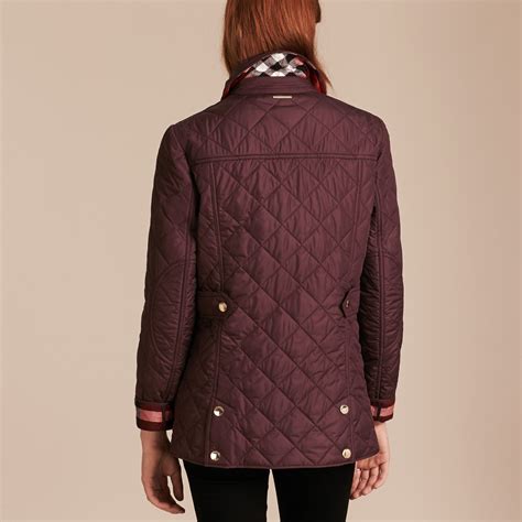 burberry check diamond quilted coat.